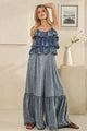 OLI  AND HALI WASHED RUFFLE TOP TENCEL ROMPER
