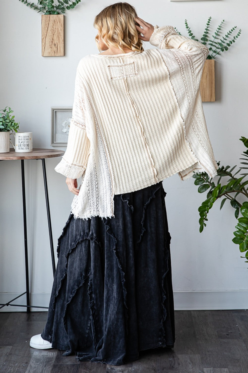 FABRIC MIXED OVERSIZED TOP