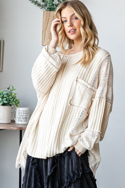 FABRIC MIXED OVERSIZED TOP