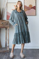 OLI AND HALI WASHED RUFFLE HEM SHIRT DRESS TOP