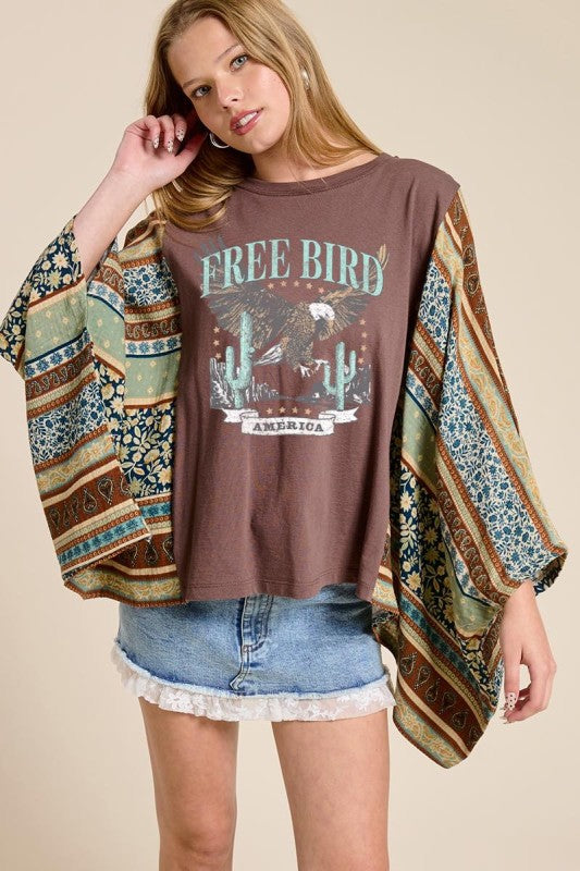 Zutter vintage free bird america kantha Top