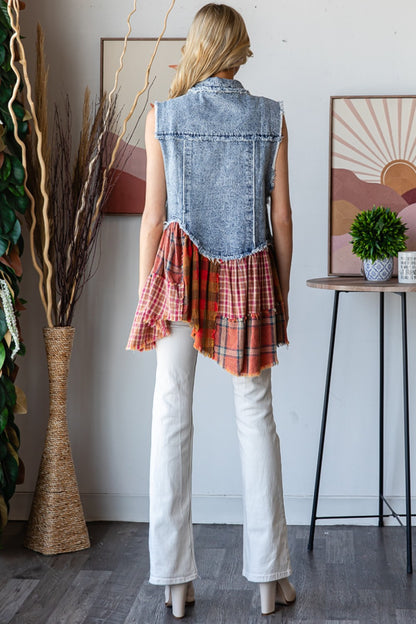 OLI AND HALI WASHED DENIM VEST