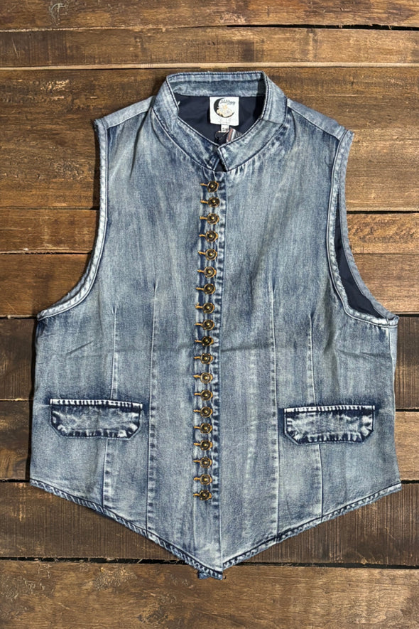 Jaded Gypsy Mesmerized Vest - Medium Chambray