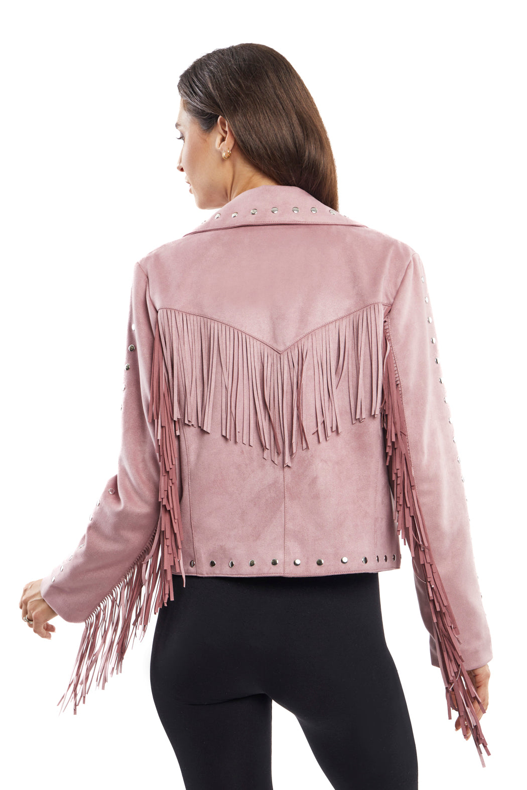 Pink Fringe Studded Jacket