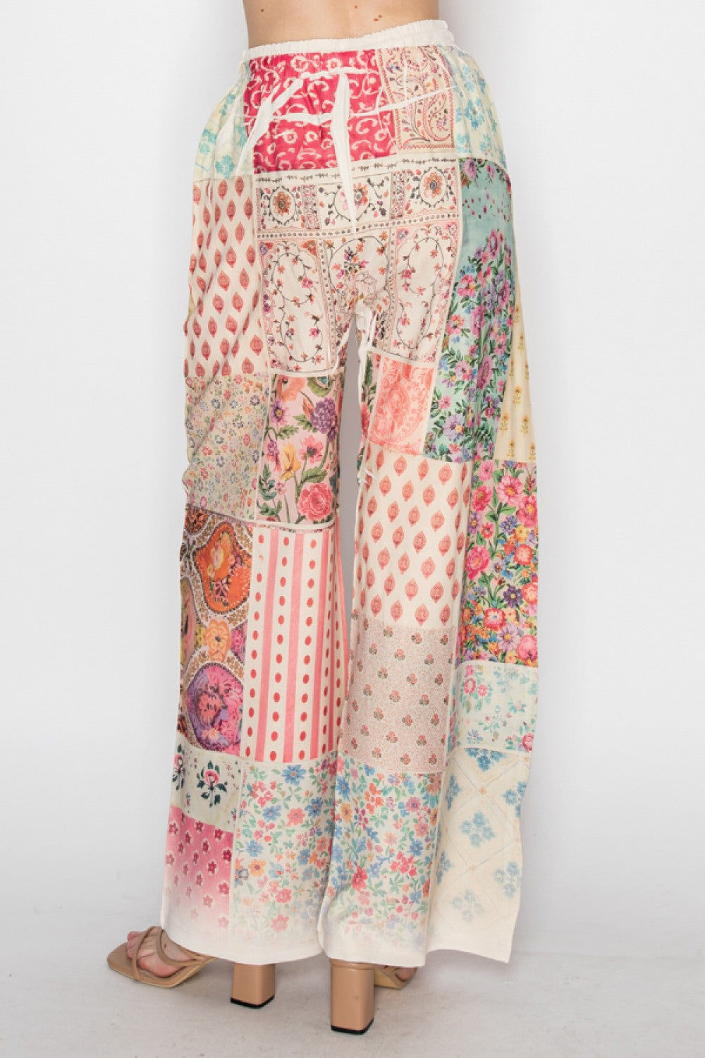 Origami Patch Floral Drawstring Pants