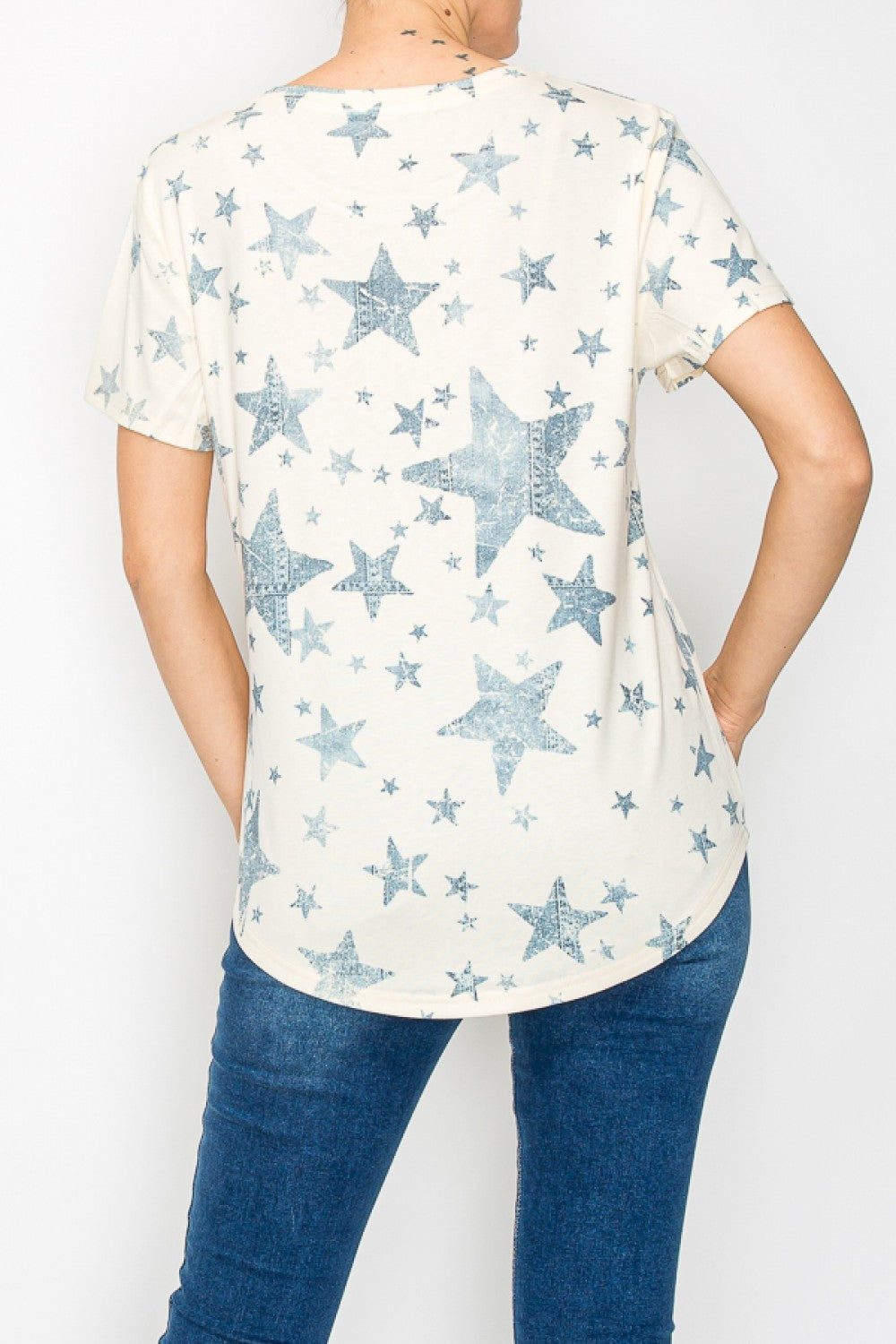 origami T-SHIRT WITH STAR SEQUIN DESIGN