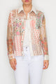 Origami Faux Suede Trimmed Mesh Jacket