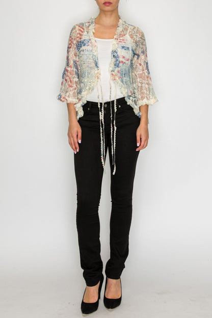 Origami Sparkly freedom  lace Ties with Ruffles