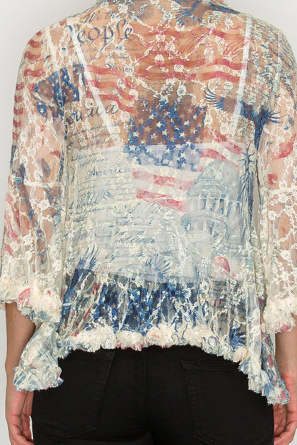 Origami Sparkly freedom  lace Ties with Ruffles