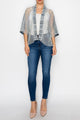 Oragami DENIM JACKET WITH SPARKLY MESH DETAILS
