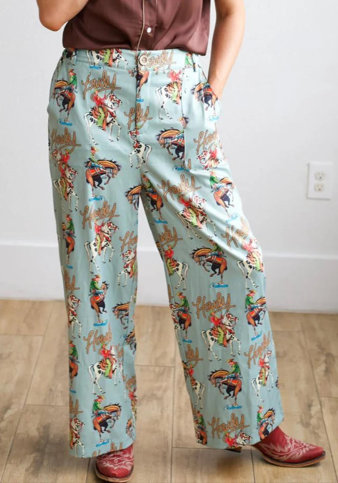 Turquoise Haven Teal Howdy Pants