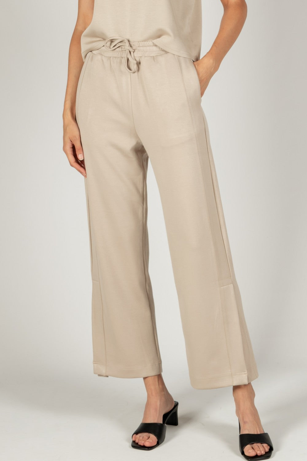 P. CILL Butter Modal Side Binding Wide Leg Pants