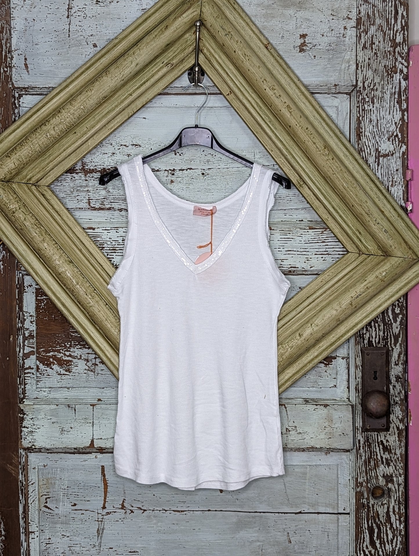 Sequin V-neck Tank