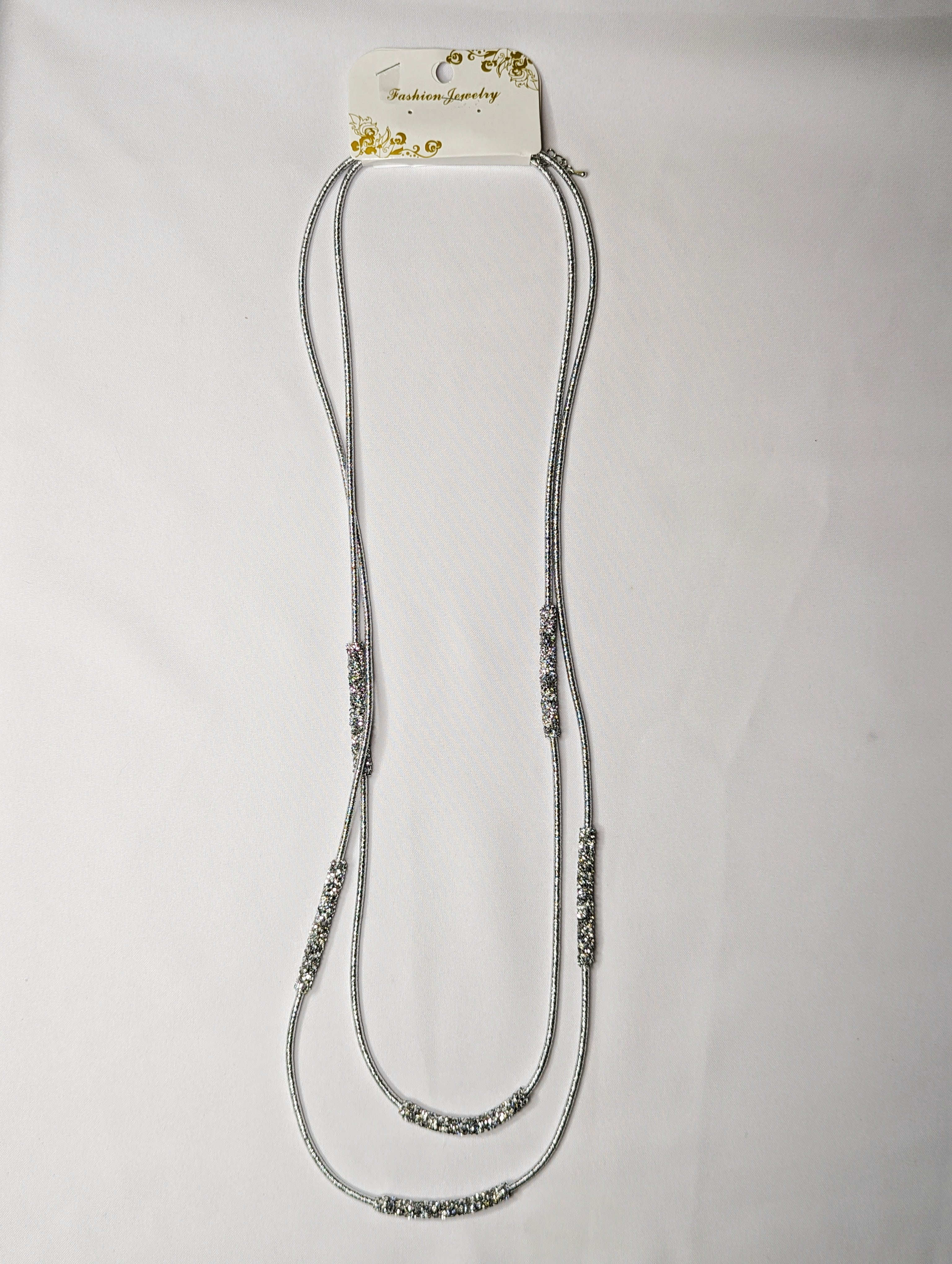 Silver Glitz 2 Strand Neck