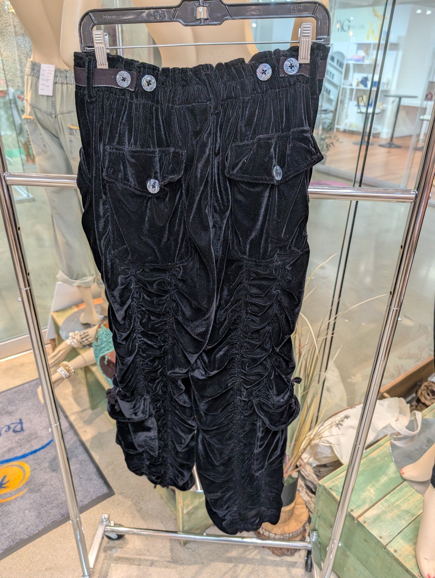 Pre-Order Paper Lace Black Velvet Pants PL-G653P