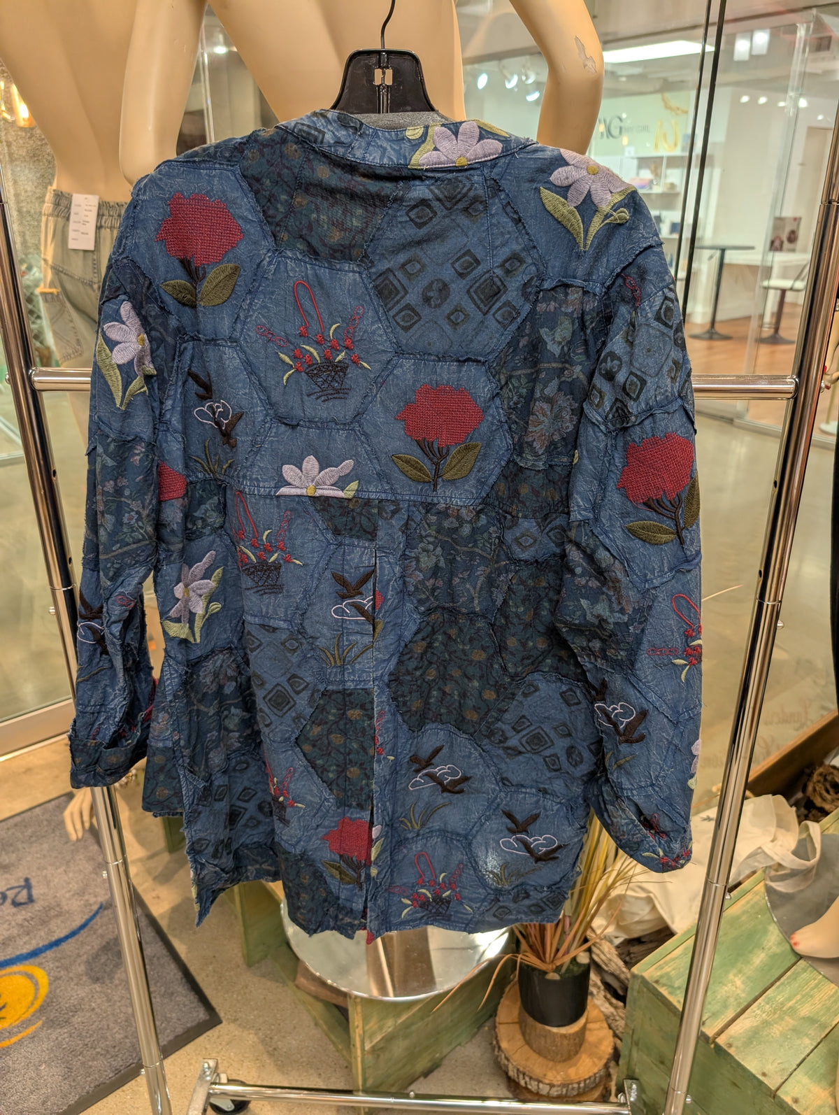 Paper Lace blue Embroided Floral Jacket