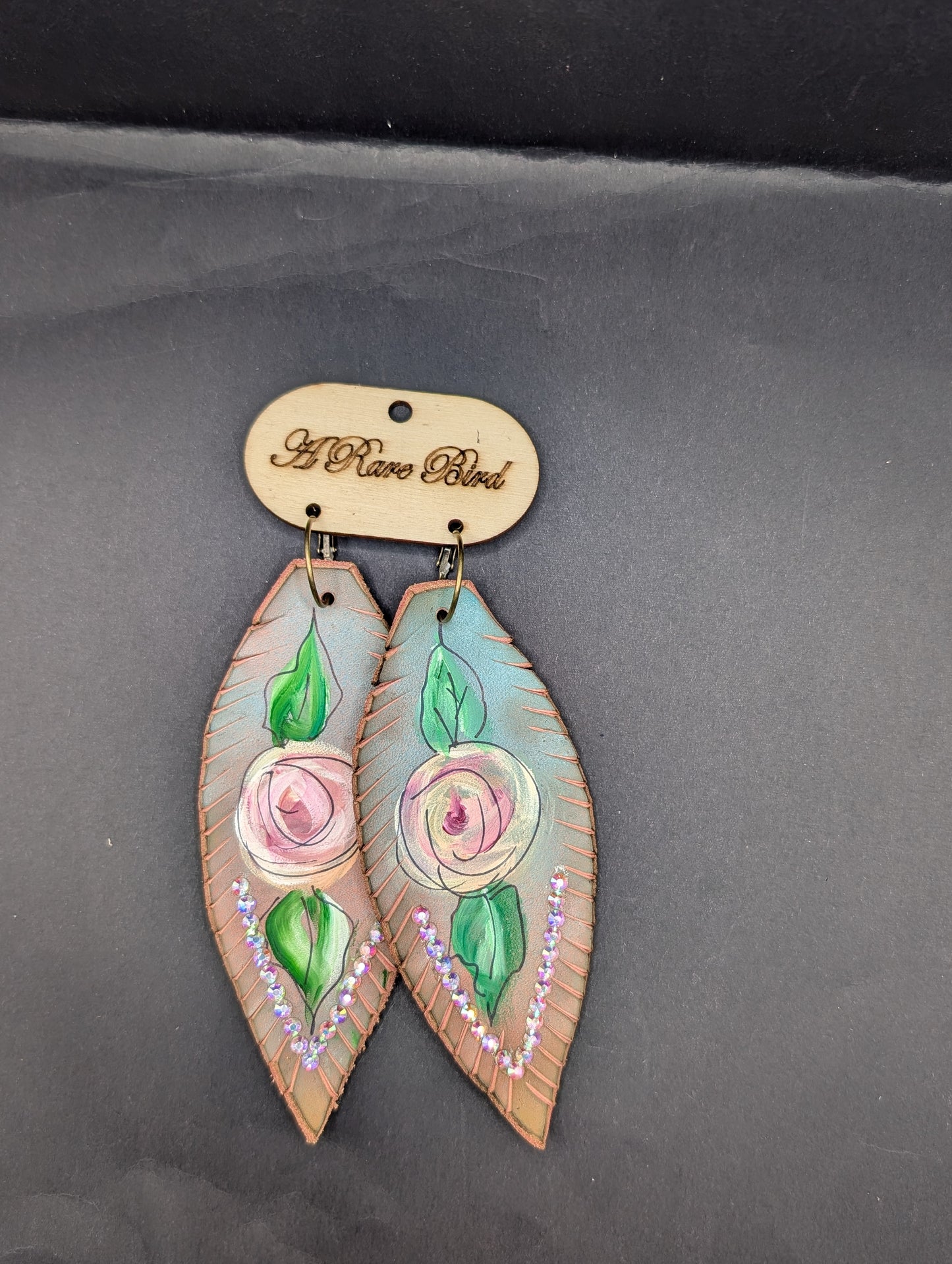 A Rare Bird Leather Feather Earings