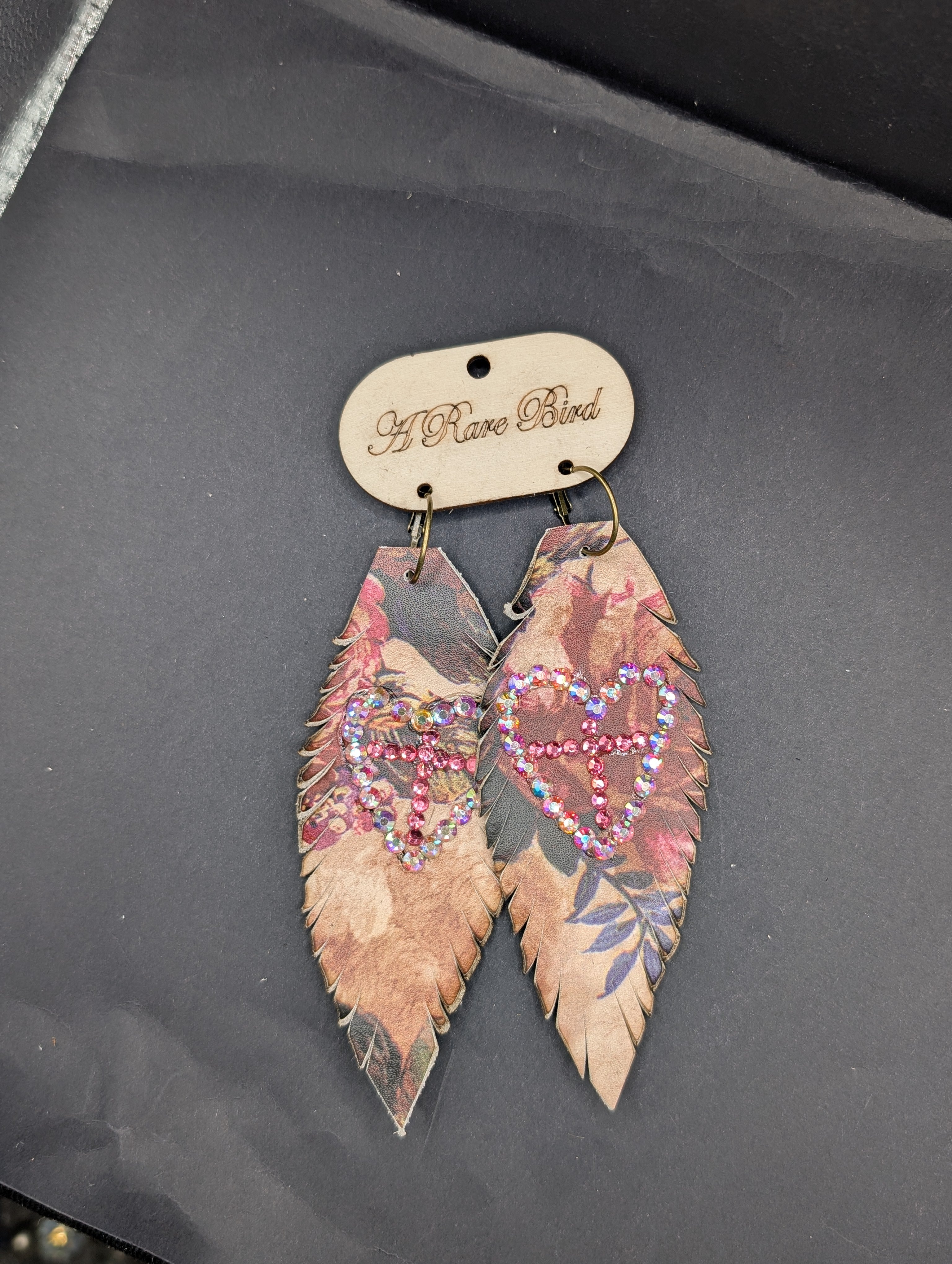 A Rare Bird Heart Studded Earings