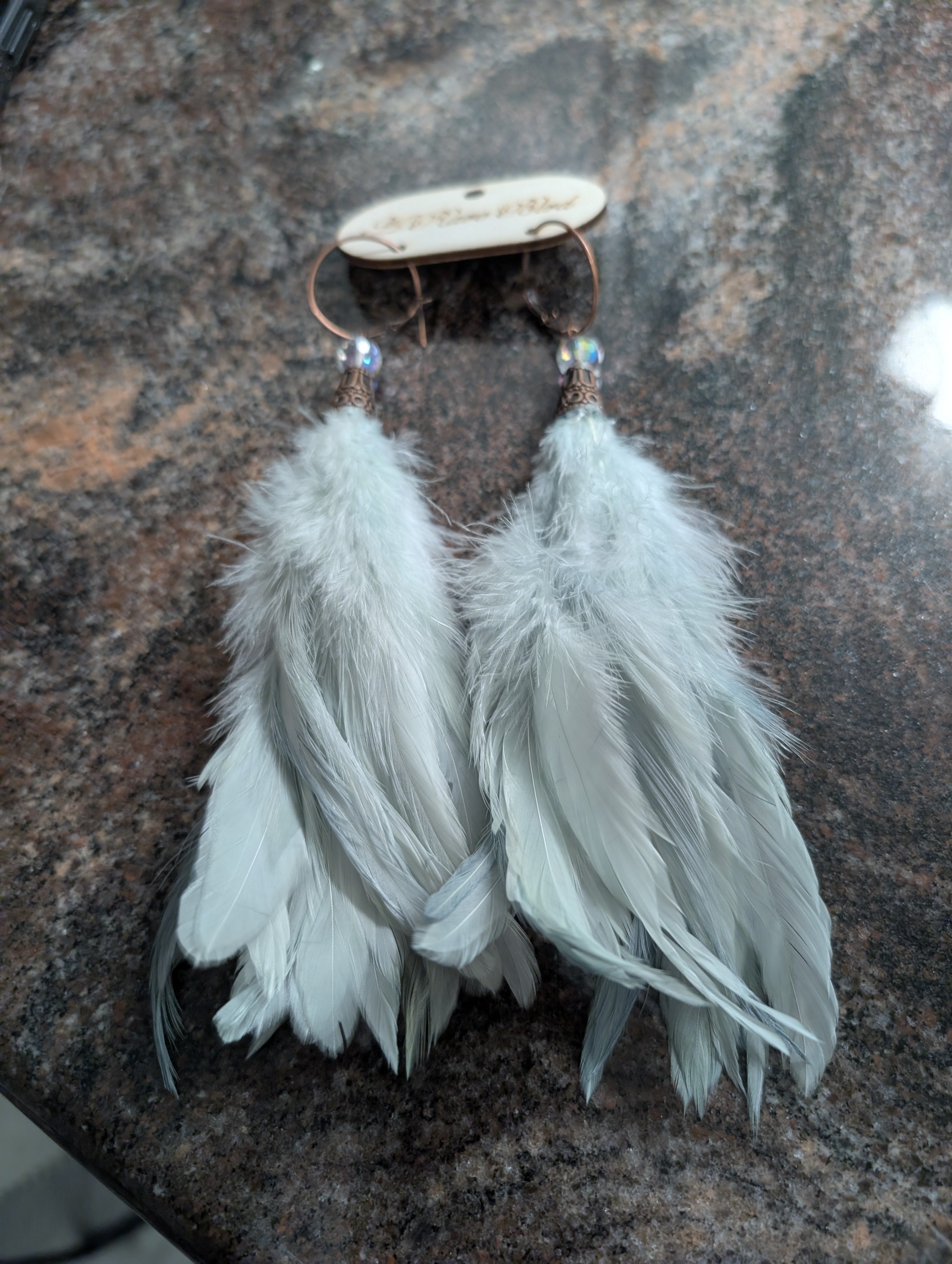 A Rare Bird  Feather Earrings