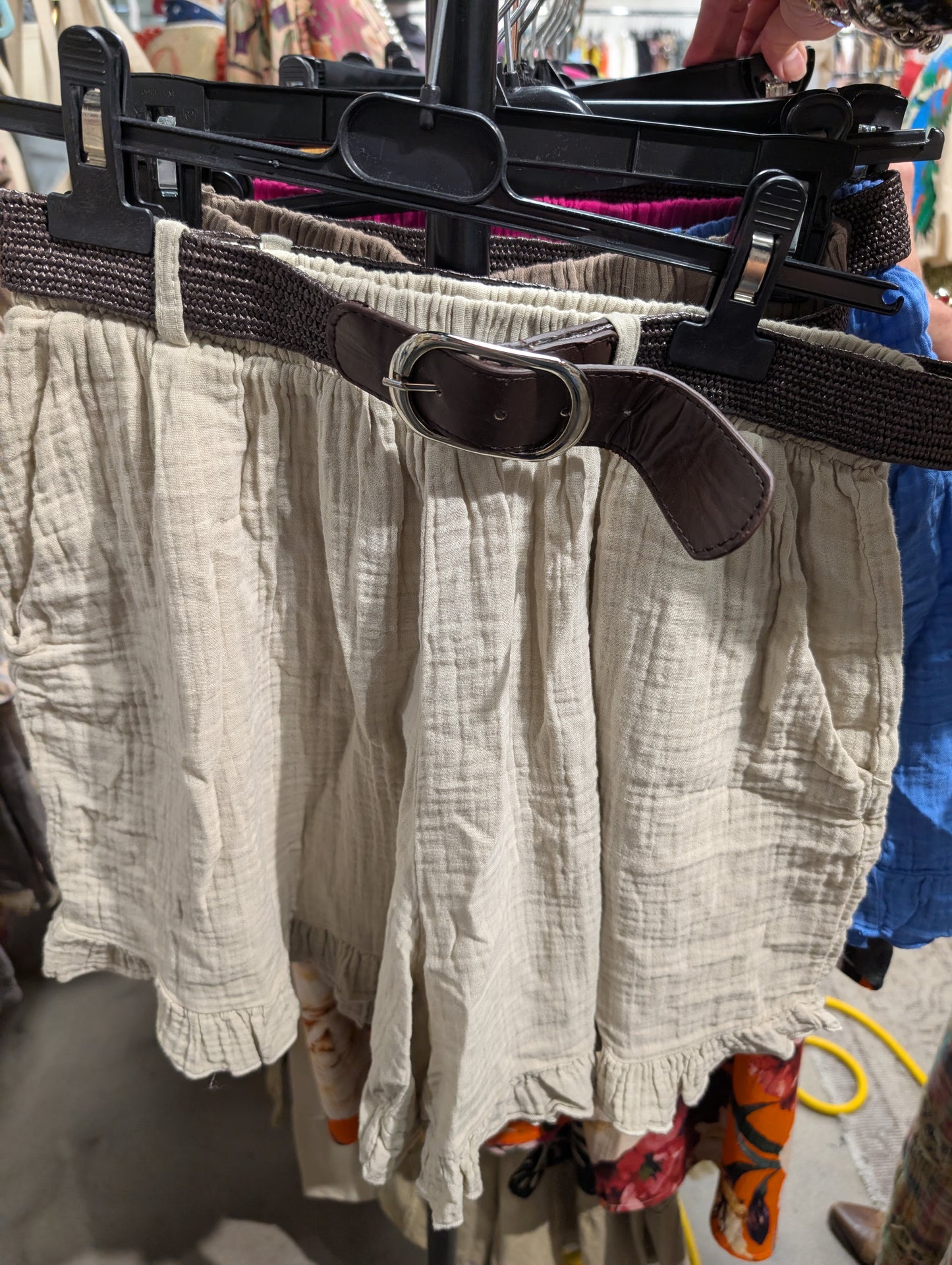 Pre order I love Linen Shorts with belt