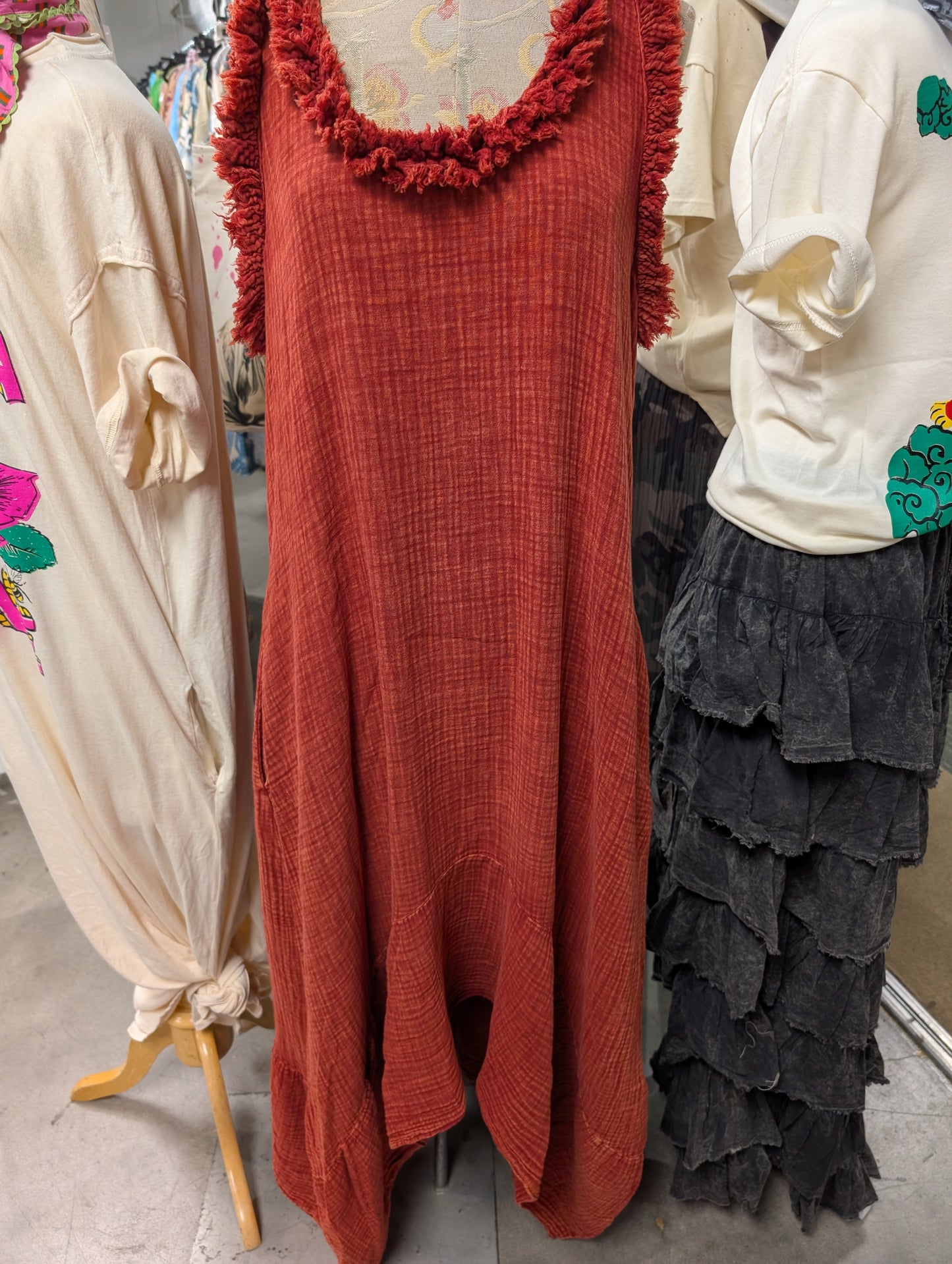 Pre order I Love linen Ruffle Dresses