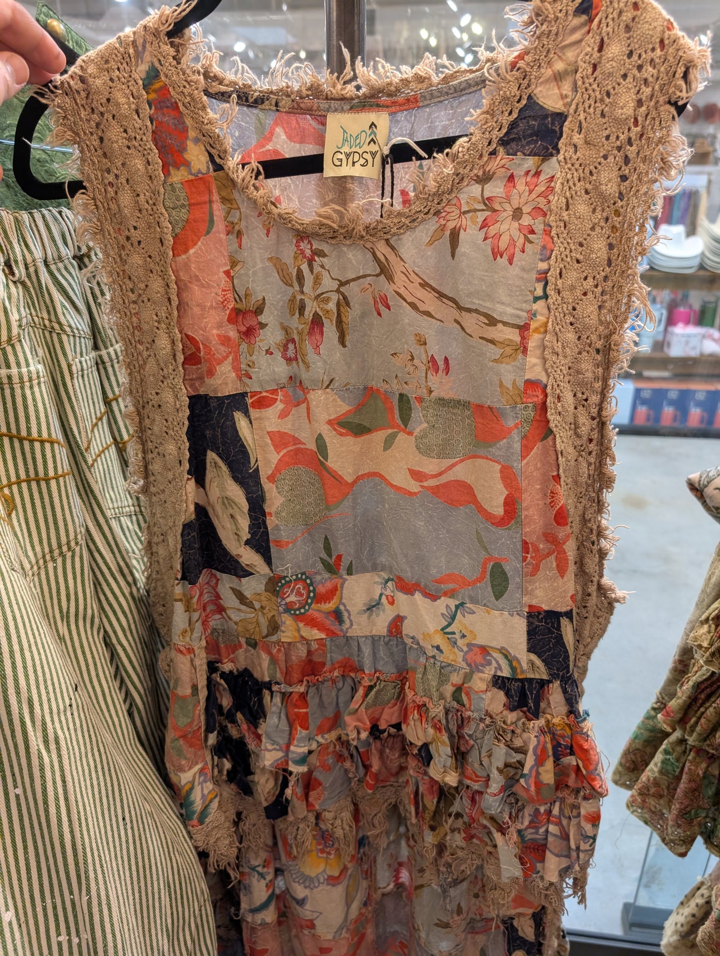Pre-Order Jaded gypsy Ruffle up-High -lo Top-Floral Dreams