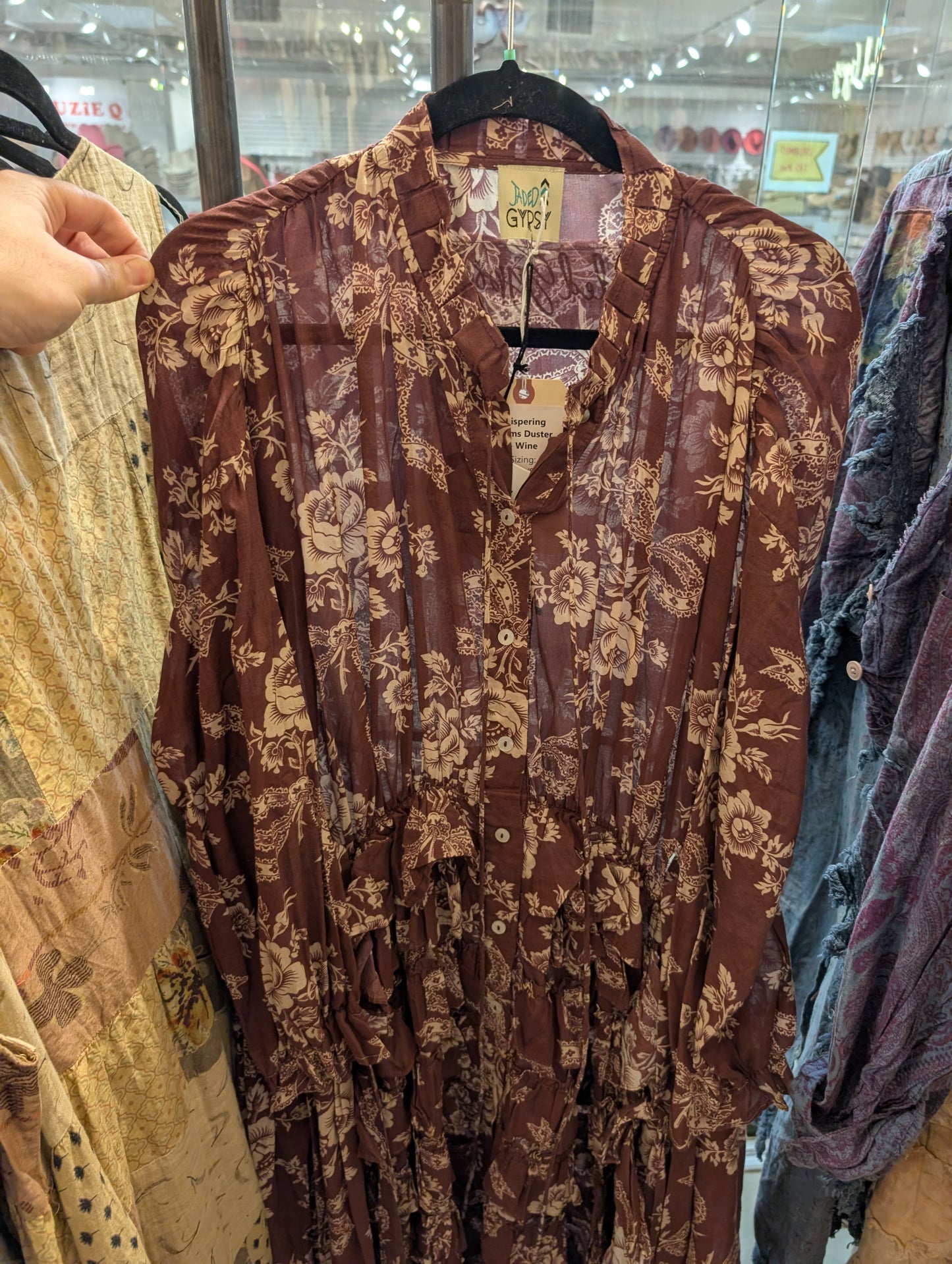 pre-order Jaded gypsy whispering blooms Duster-Wine