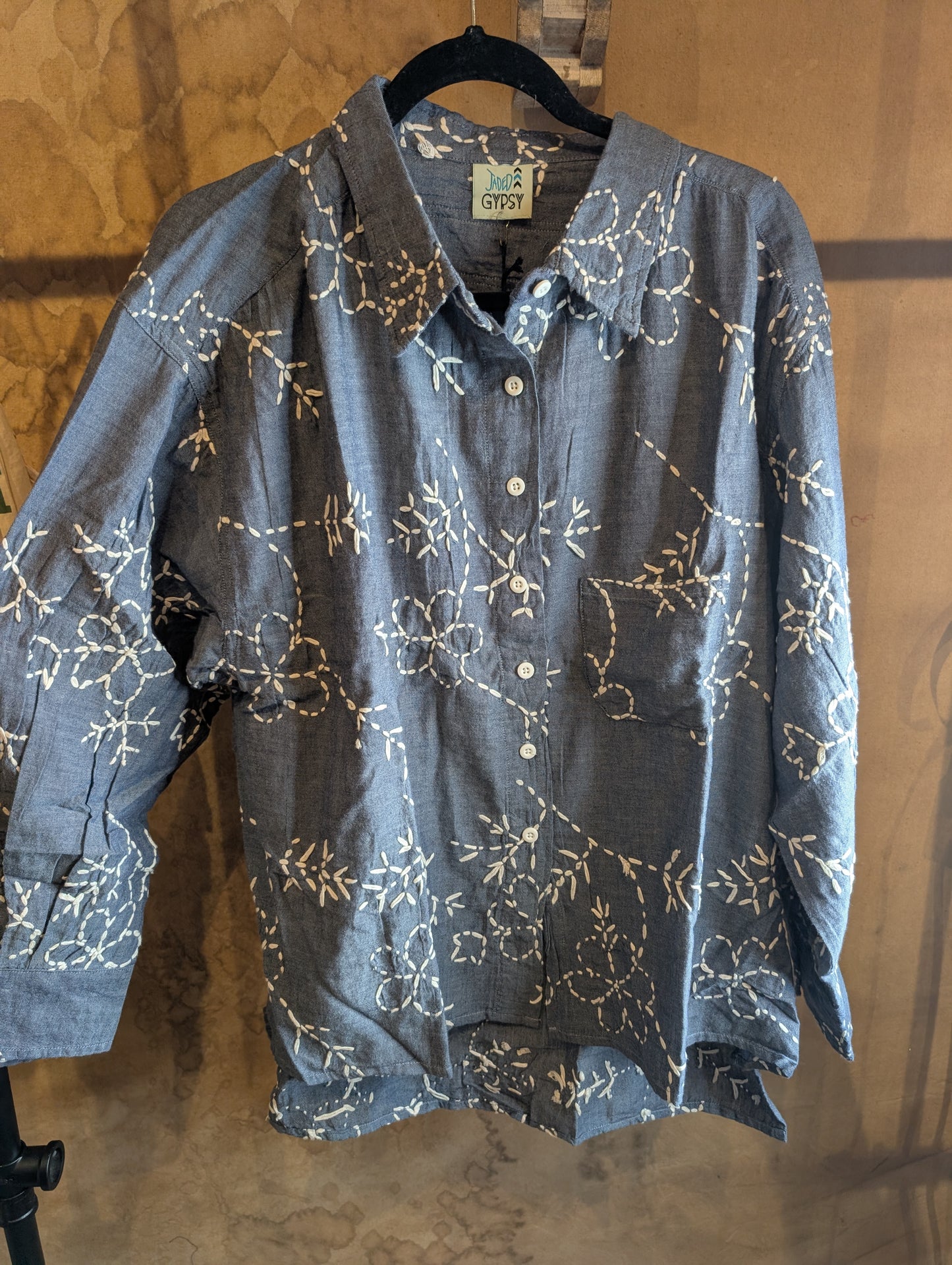 Cash and Carry Jaded Gypsy Blue Gardens Top
