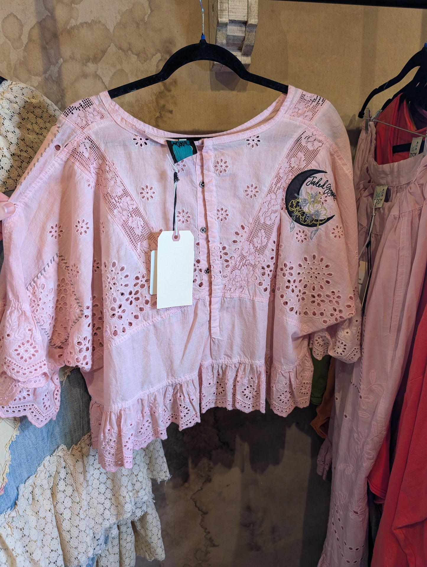 Jaded Gypsy Softly Worn Top - Rose
