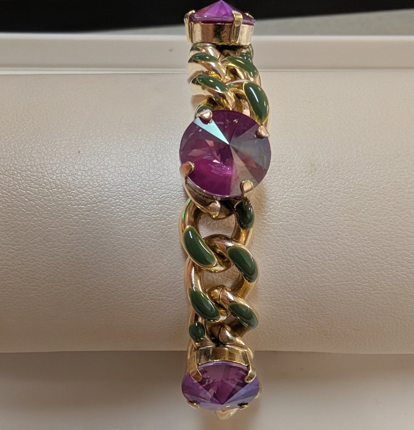 Tova Galileu chocolate crystal chain bracelet - side view