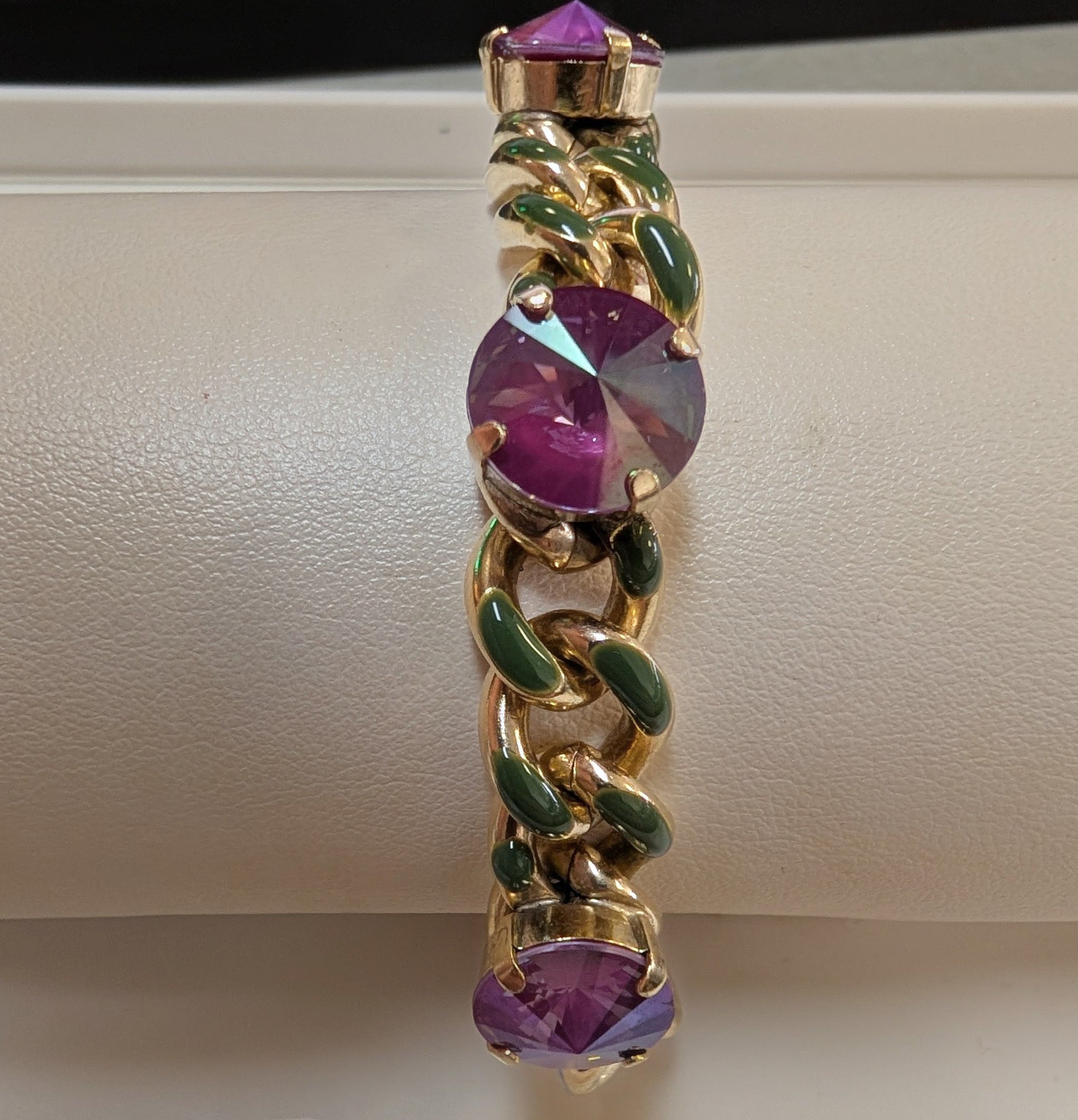 Tova Galileu chocolate crystal chain bracelet - side view