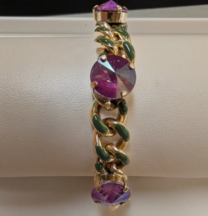 Tova Galileu chocolate crystal chain bracelet - side view