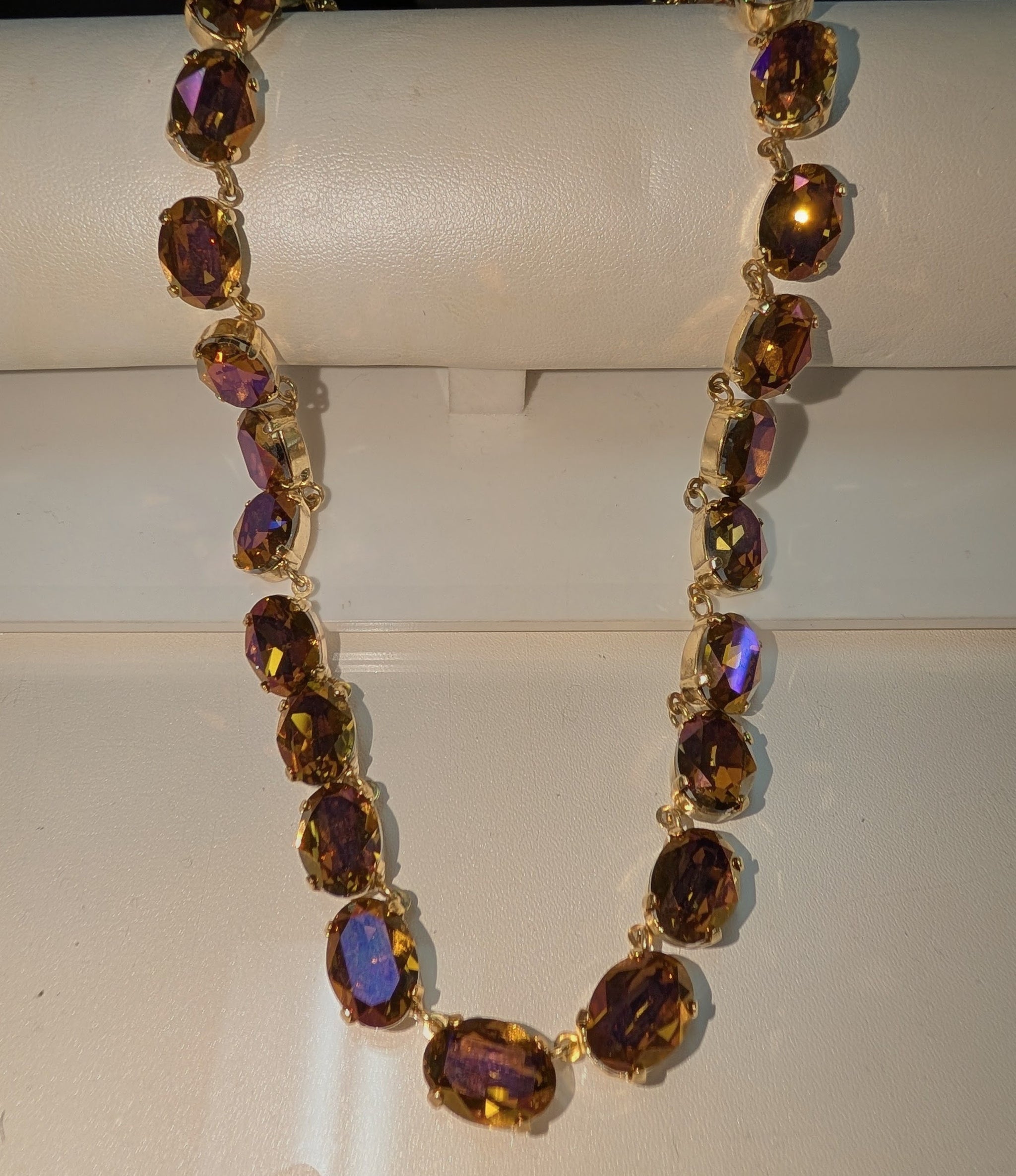 Tova Sofia chocolate crystal statement necklace - full view