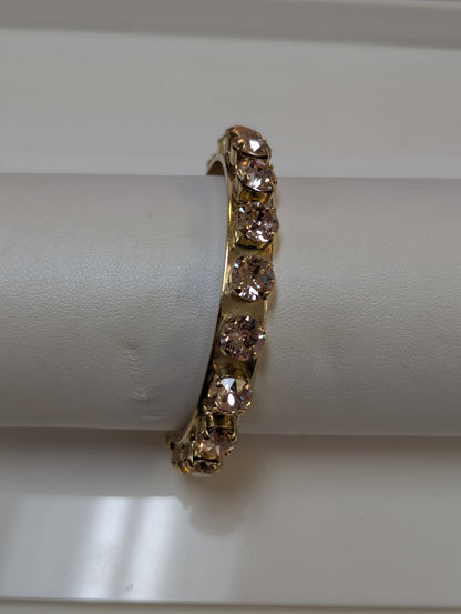 TOVA Kelly Cuff in Antique Gold - blush crystal bangle close up