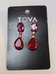 TOVA Mini Maisha Earrings - ruby and amethyst crystal drop earrings in gold on TOVA card