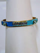 TOVA Mireya Bangle - two-tone blue enamel bangle with ombre pave crystals front view