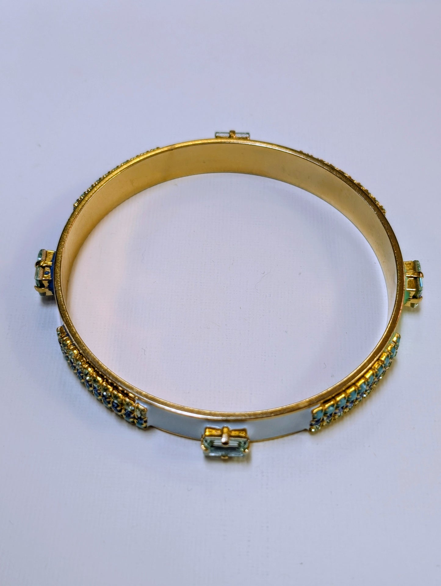 TOVA Mireya Bangle - gold hinged bangle back view showing full silhouette
