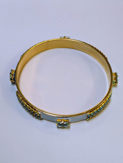 TOVA Mireya Bangle - gold hinged bangle back view showing full silhouette