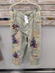 Pre Order Paper Lace PLV-77P light wash cropped jeans with colorful floral applique patches and star details