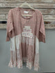 Pre Order Paper Lace PLP-2301D blush pink floral patchwork tiered dress with lace and eyelet detail