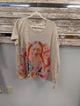 Paper Lace Tan Spirit Floral Graphic Tee cream slub tee with Native American portrait and floral print
