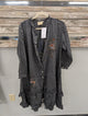 Pre Order Paper Lace PL-C322D charcoal washed embroidered duster dress front view