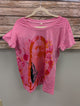 Paper Lace pink spirit floral graphic tee with Native American portrait print
