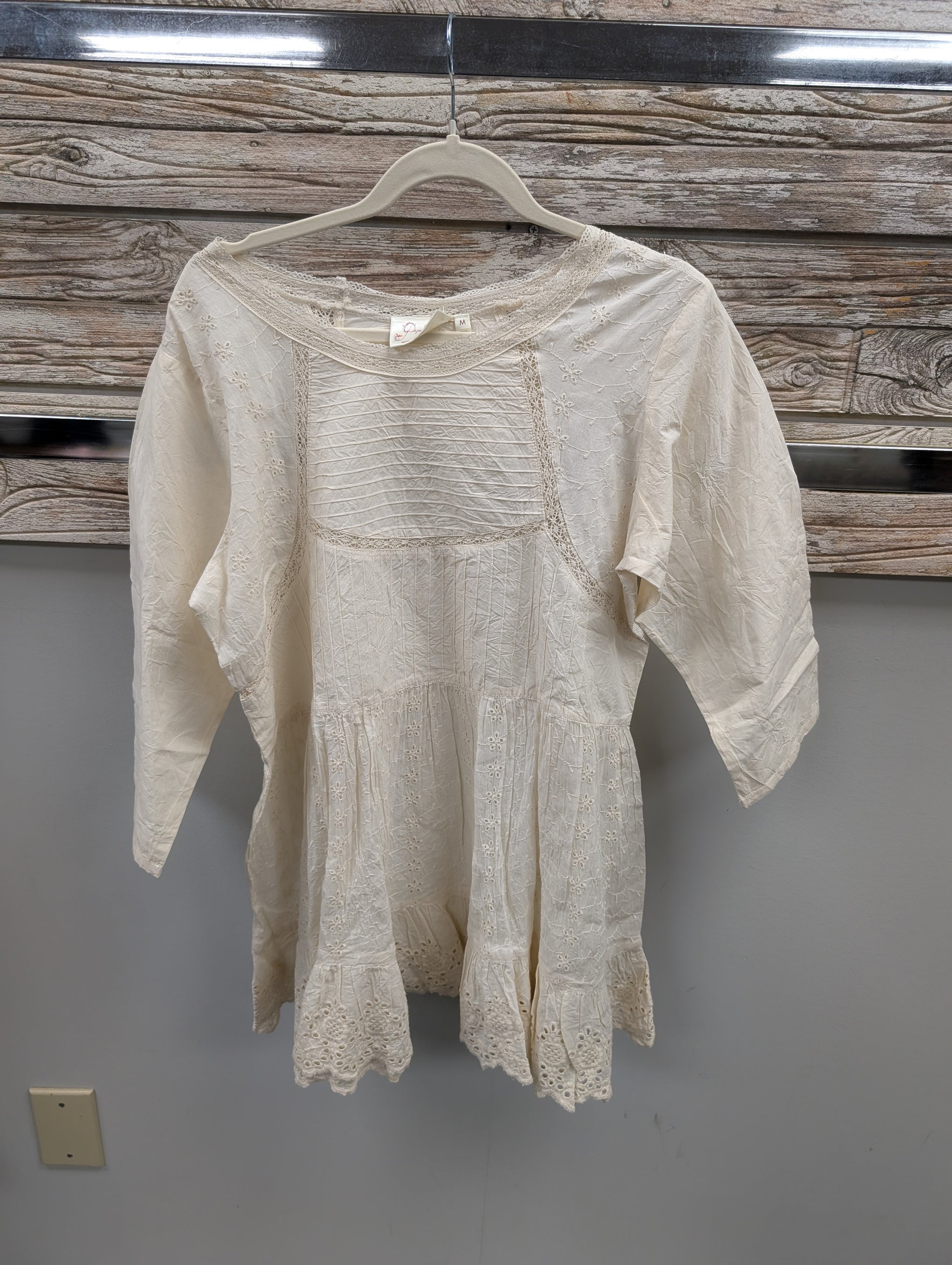 Pre Order Paper Lace PL-H08T cream eyelet tiered top