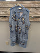 Pre Order Paper Lace R-001 blue eyelet vest with floral applique