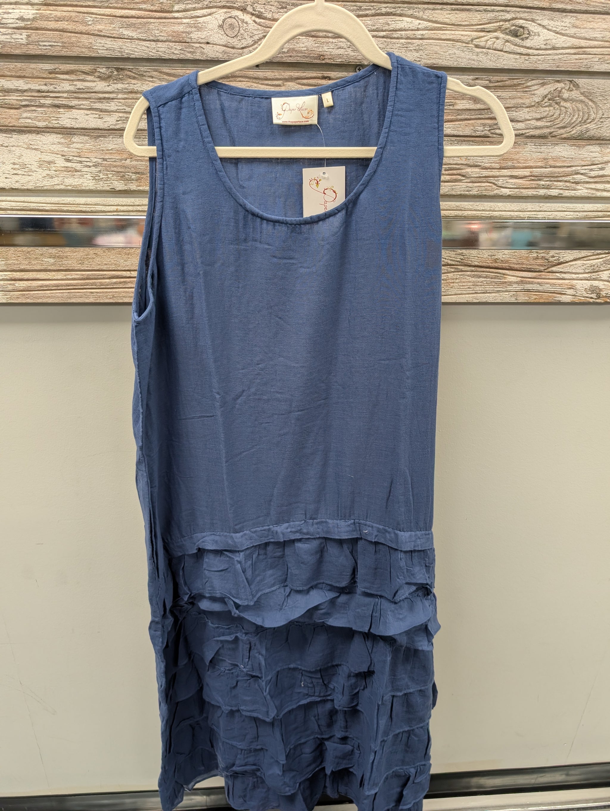 Paper Lace PLH-2461D blue ruffle dress