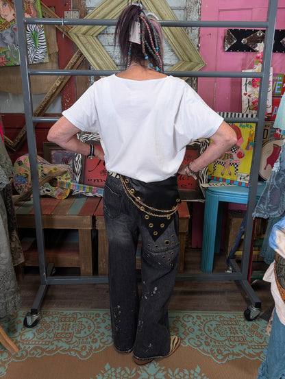 Kurtman zebra belt — back view showing chain detail