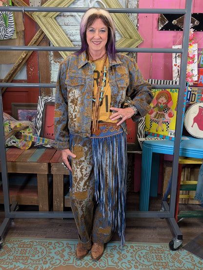 Kurtman Leather Denim Fringe — front view