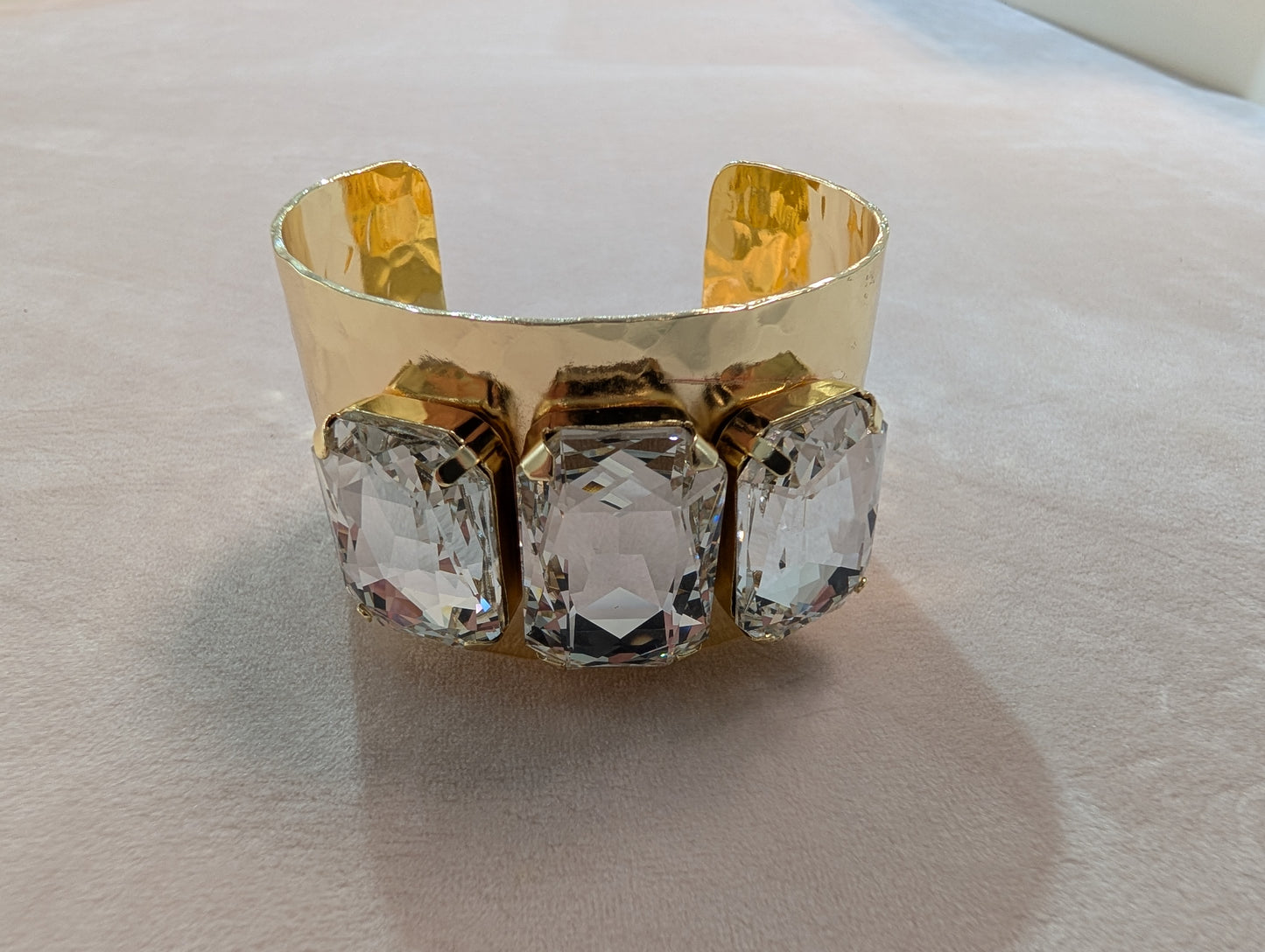 Pre Order Wafa Wide Cuff 3 Stone Cuff