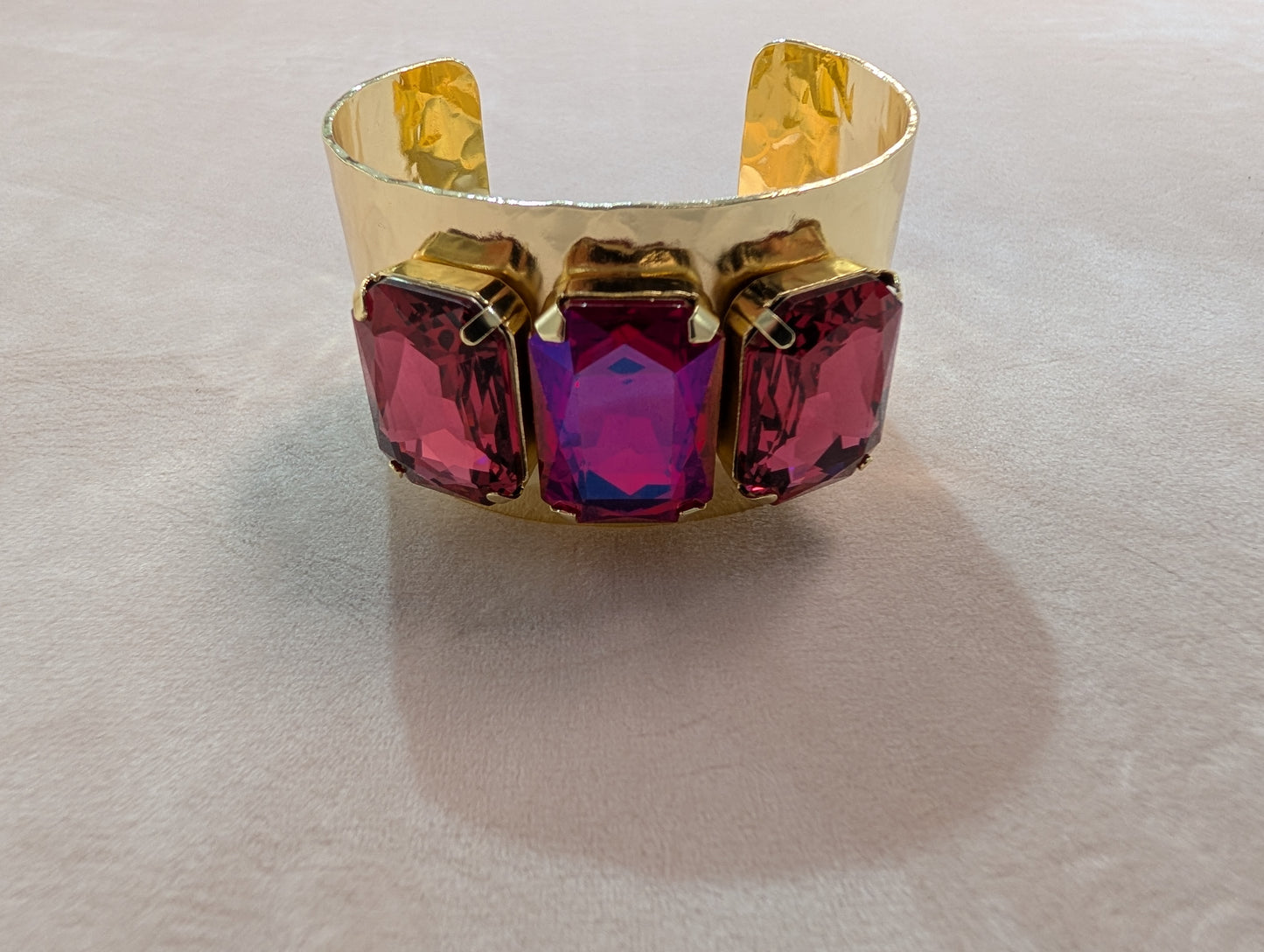 Pre Order Wafa Wide Cuff 3 Stone Cuff